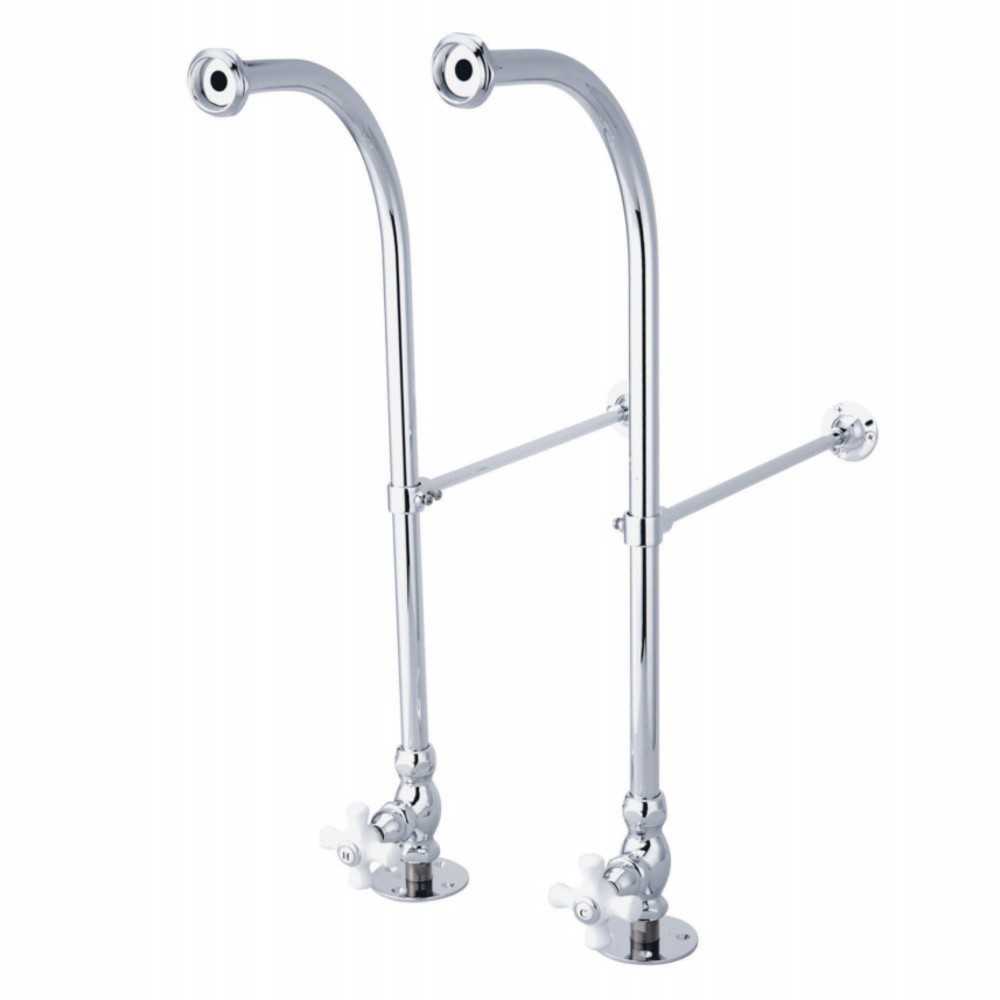 Kingston Brass Rigid Freestand Supplies with Stops, Polished Chrome