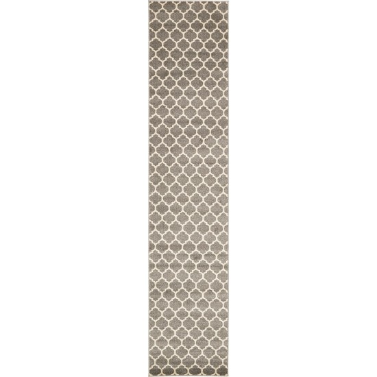 Rug Unique Loom Trellis Gray Runner 2' 7 x 13' 0