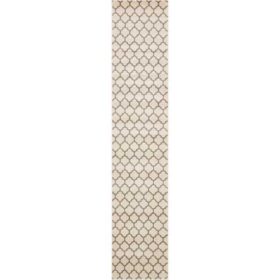 Rug Unique Loom Trellis Beige/Gray Runner 2' 7 x 13' 0