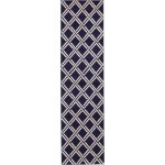 Rug Unique Loom Trellis Navy Blue Runner 2' 7 x 10' 0