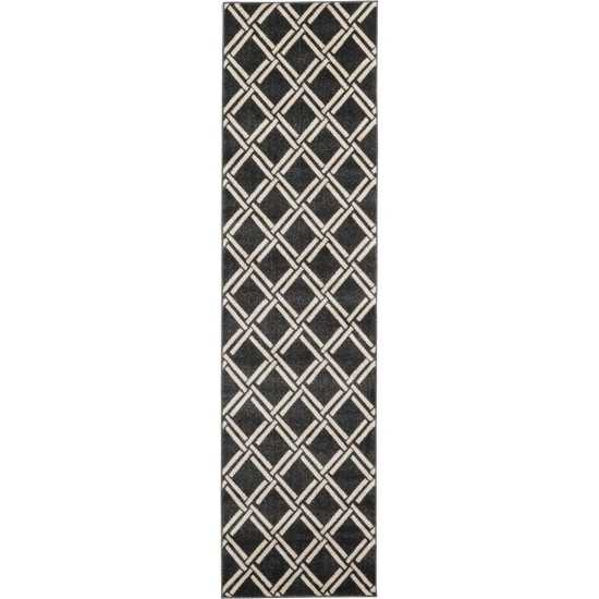 Rug Unique Loom Trellis Black Runner 2' 7 x 10' 0