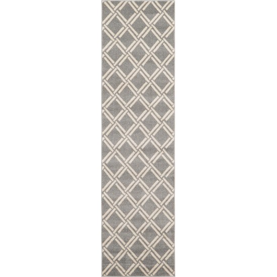 Rug Unique Loom Trellis Gray Runner 2' 7 x 10' 0