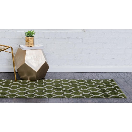 Rug Unique Loom Trellis Dark Green Runner 2' 7 x 10' 0