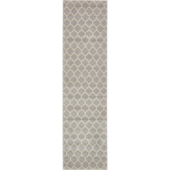 Rug Unique Loom Trellis Light Gray Runner 2' 7 x 10' 0