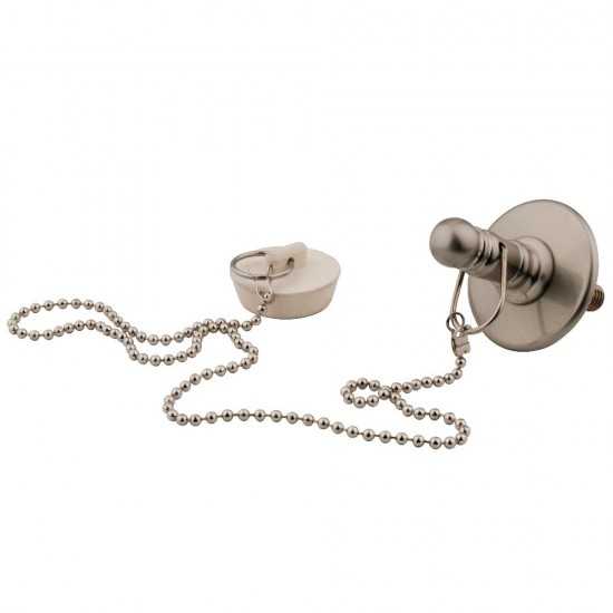 Kingston Brass Rubber Stopper Chain and Attachment for CC1008, Brushed Nickel