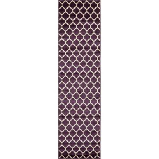 Rug Unique Loom Trellis Dark Purple Runner 2' 7 x 10' 0