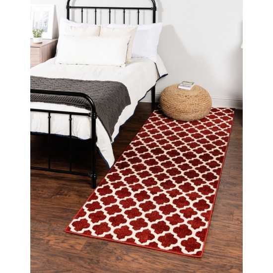 Rug Unique Loom Trellis Red Runner 2' 7 x 10' 0