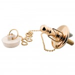 Kingston Brass Rubber Stopper Chain and Attachment for CC1002, Polished Brass