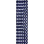 Rug Unique Loom Trellis Navy Blue Runner 2' 7 x 10' 0