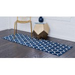 Rug Unique Loom Trellis Navy Blue Runner 2' 7 x 10' 0