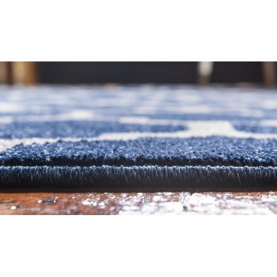 Rug Unique Loom Trellis Navy Blue Runner 2' 7 x 10' 0