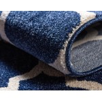 Rug Unique Loom Trellis Navy Blue Runner 2' 7 x 10' 0