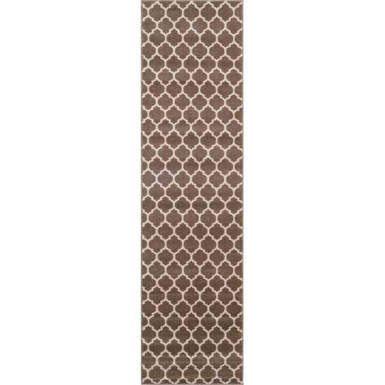 Rug Unique Loom Trellis Brown/Beige Runner 2' 7 x 10' 0