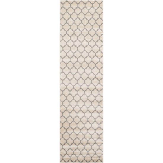 Rug Unique Loom Trellis Beige/Gray Runner 2' 7 x 10' 0