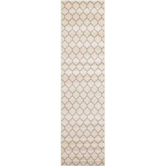 Rug Unique Loom Trellis Beige/Light Brown Runner 2' 7 x 10' 0