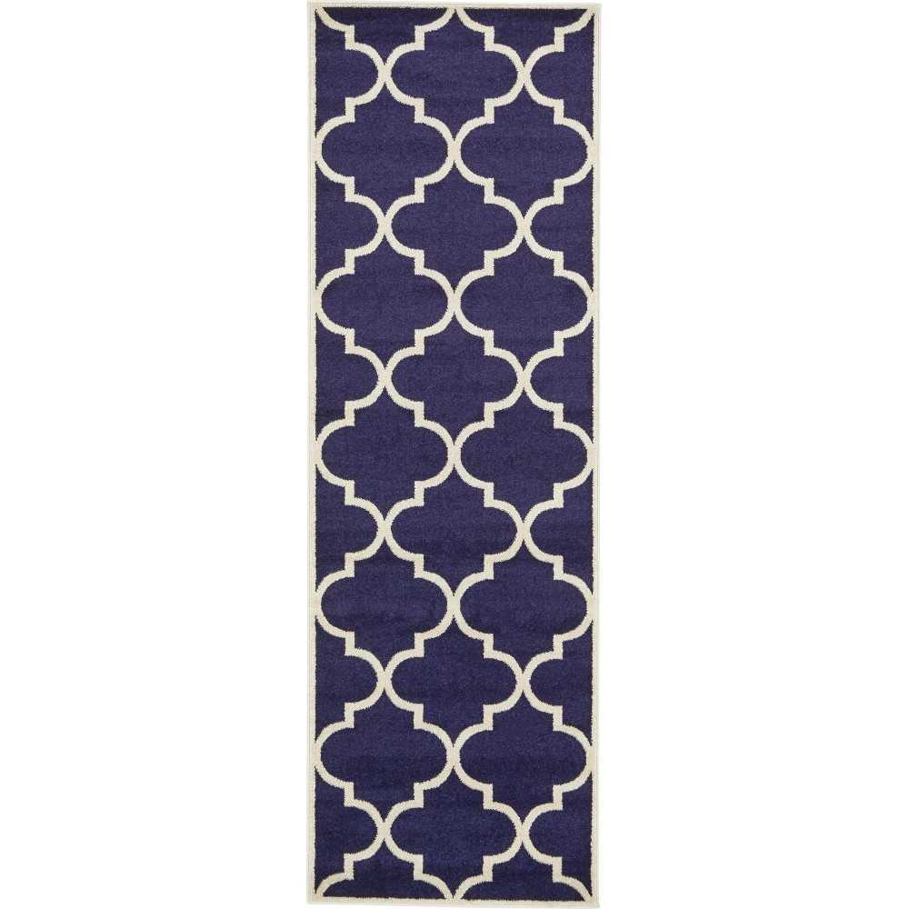 Rug Unique Loom Trellis Navy Blue Runner 2' 7 x 8' 0 Rug Unique Loom Trellis Navy Blue Runner 2' 7 x 8' 0