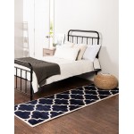 Rug Unique Loom Trellis Navy Blue Runner 2' 7 x 8' 0