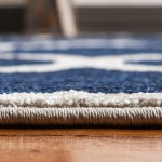 Rug Unique Loom Trellis Navy Blue Runner 2' 7 x 8' 0