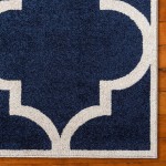 Rug Unique Loom Trellis Navy Blue Runner 2' 7 x 8' 0