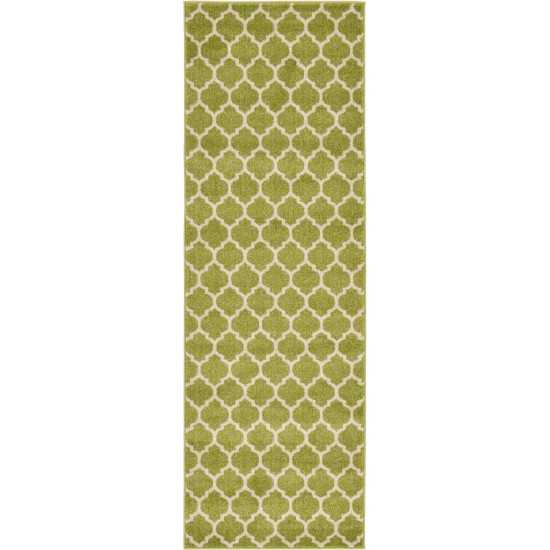 Rug Unique Loom Trellis Green Runner 2' 7 x 8' 0