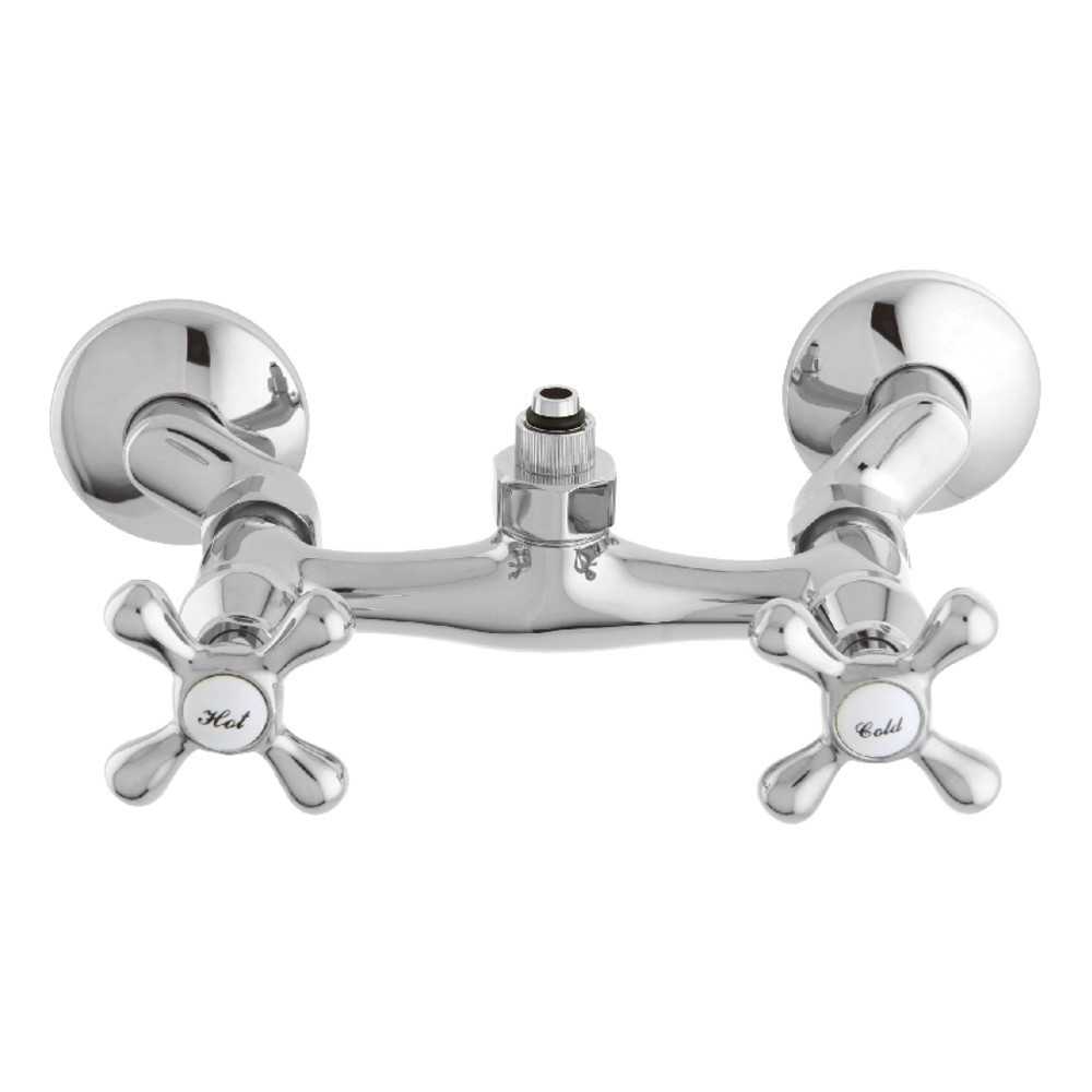 Kingston Brass Wall Mount Tub Filler Faucet with Riser Adapter, Polished Chrome Kingston Brass Wall Mount Tub Filler Faucet with Riser Adapter, Polished Chrome