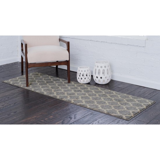 Rug Unique Loom Trellis Light Gray Runner 2' 7 x 8' 0