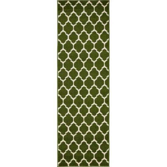 Rug Unique Loom Trellis Dark Green Runner 2' 0 x 6' 0