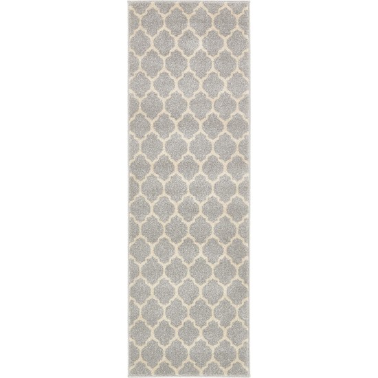 Rug Unique Loom Trellis Light Gray Runner 2' 0 x 6' 0