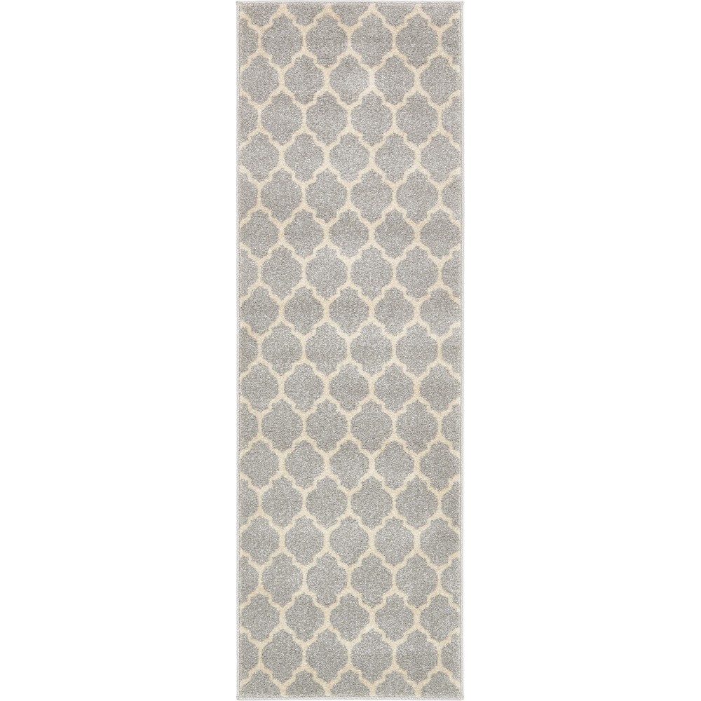 Rug Unique Loom Trellis Light Gray Runner 2' 0 x 6' 0