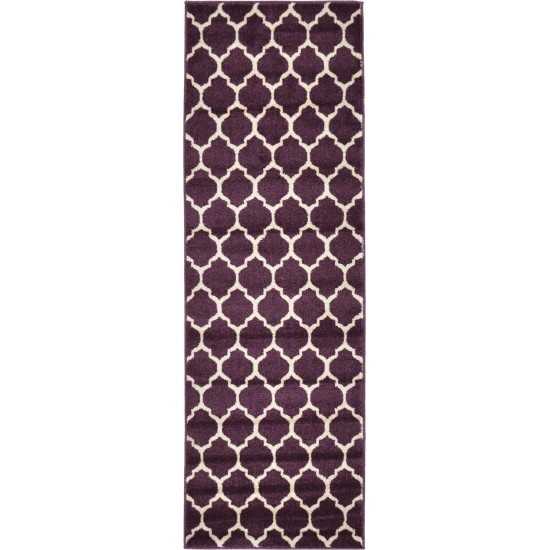 Rug Unique Loom Trellis Dark Purple Runner 2' 0 x 6' 0