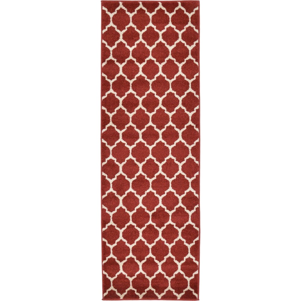 Rug Unique Loom Trellis Red Runner 2' 0 x 6' 0