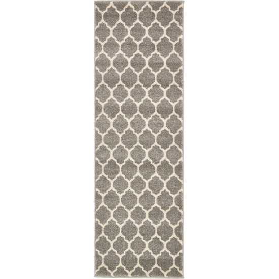 Rug Unique Loom Trellis Gray Runner 2' 0 x 6' 0