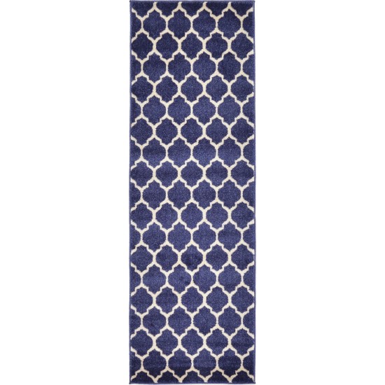 Rug Unique Loom Trellis Navy Blue Runner 2' 0 x 6' 0