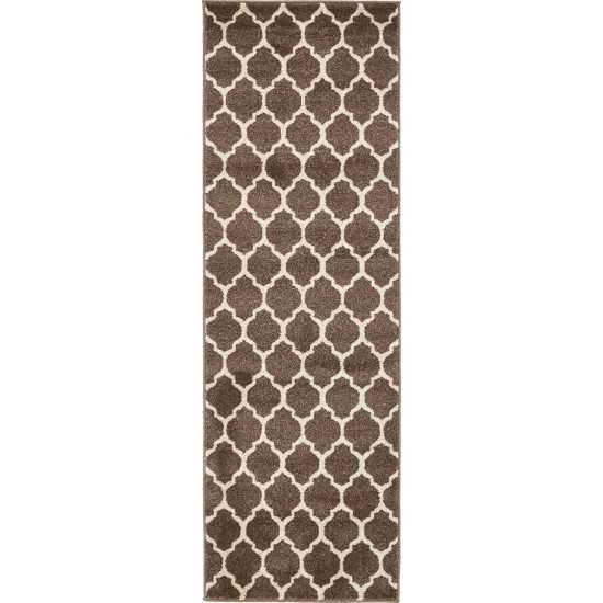 Rug Unique Loom Trellis Brown/Beige Runner 2' 0 x 6' 0