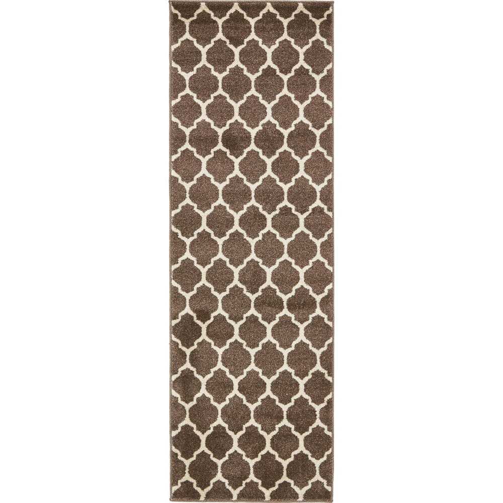 Rug Unique Loom Trellis Brown/Beige Runner 2' 0 x 6' 0