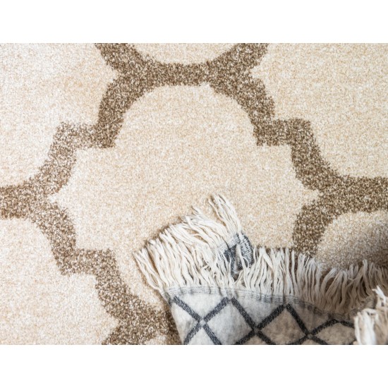 Rug Unique Loom Trellis Beige/Light Brown Runner 2' 0 x 6' 0