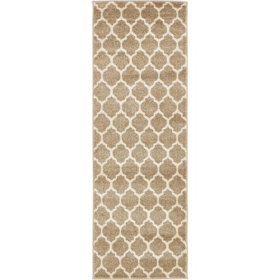 Rug Unique Loom Trellis Light Brown Runner 2' 0 x 6' 0