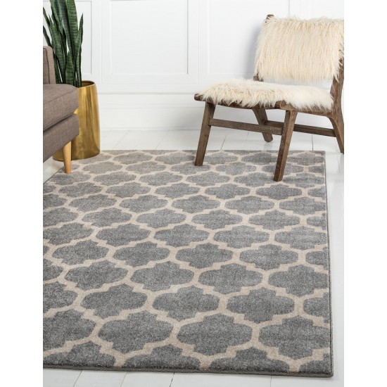 Rug Unique Loom Trellis Light Gray Rectangular 13' 0 x 18' 0