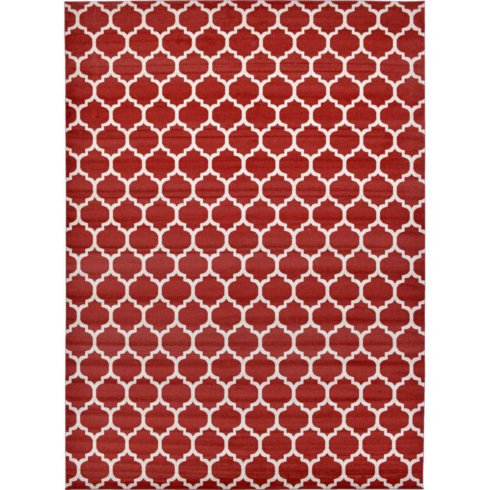 Rug Unique Loom Trellis Red Rectangular 13' 0 x 18' 0 Rug Unique Loom Trellis Red Rectangular 13' 0 x 18' 0