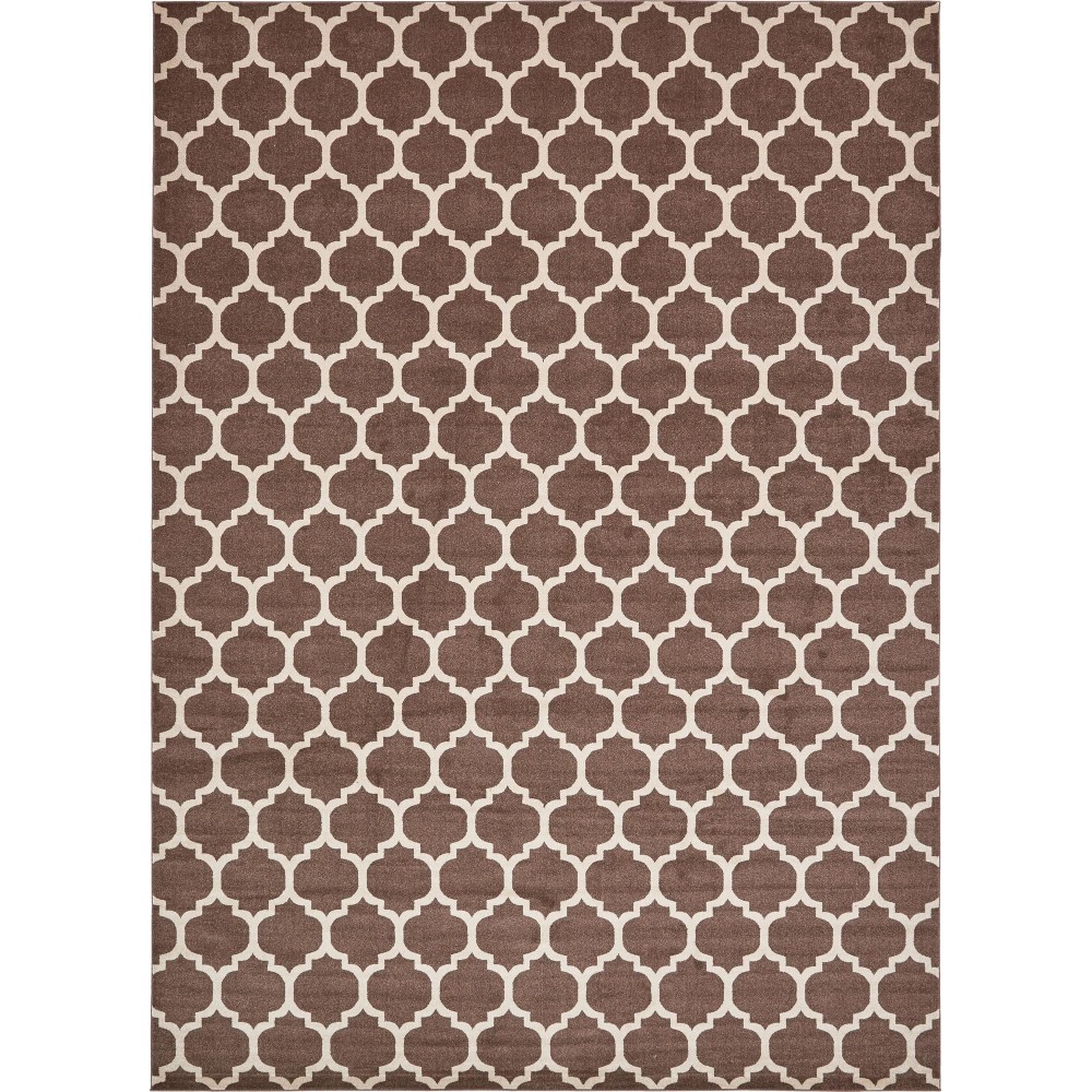 Rug Unique Loom Trellis Brown/Beige Rectangular 13' 0 x 18' 0