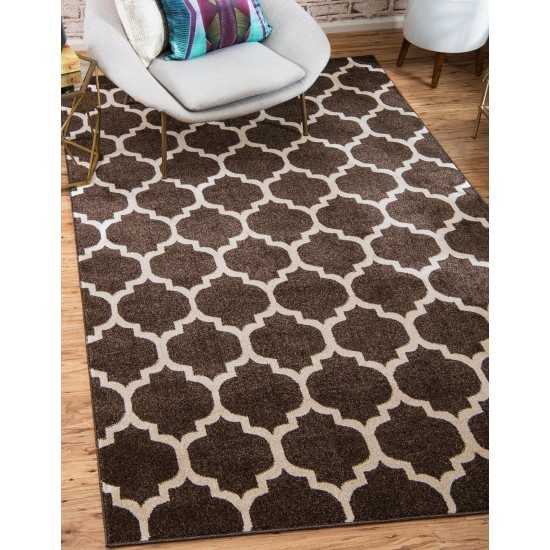 Rug Unique Loom Trellis Dark Brown/Beige Rectangular 13' 0 x 18' 0