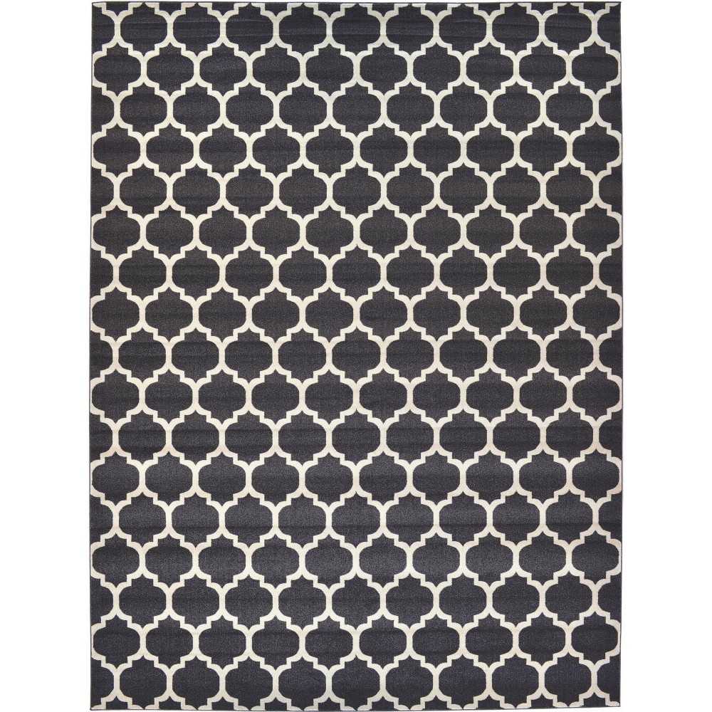 Rug Unique Loom Trellis Black Rectangular 12' 2 x 16' 0