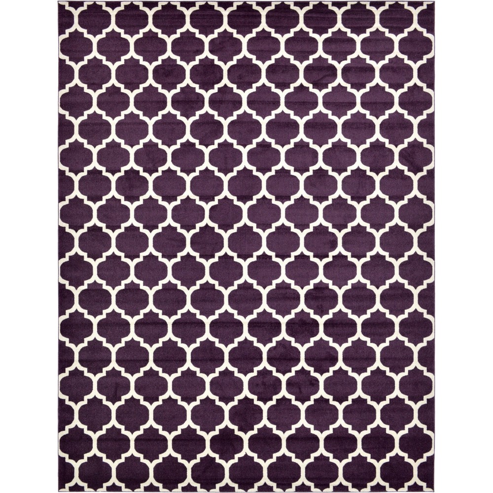 Rug Unique Loom Trellis Dark Purple Rectangular 12' 2 x 16' 0