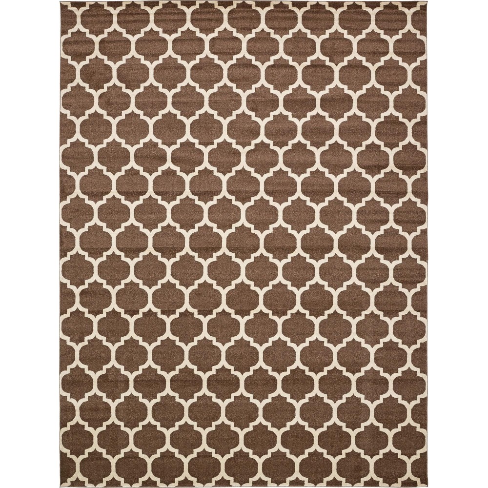 Rug Unique Loom Trellis Brown/Beige Rectangular 12' 2 x 16' 0