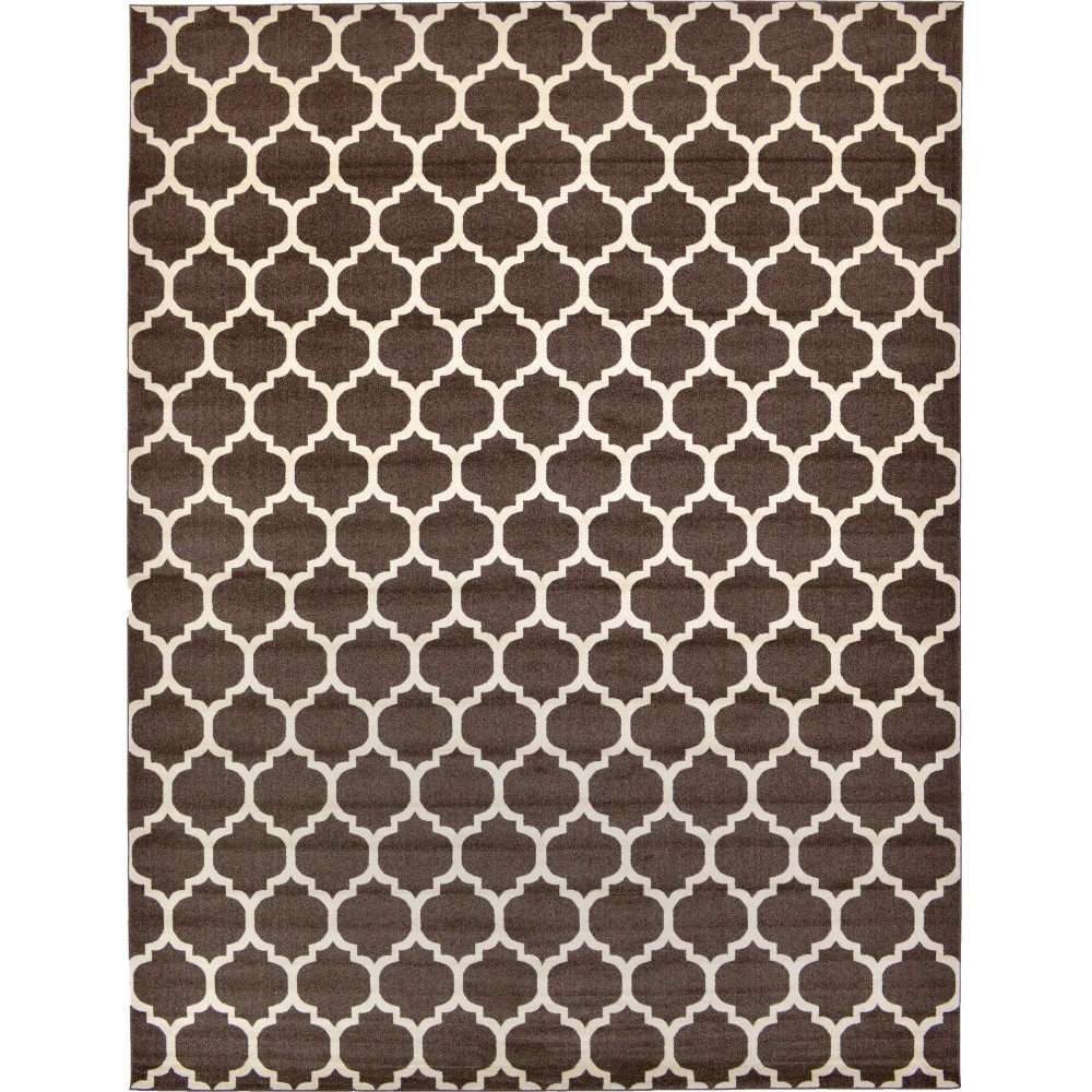 Rug Unique Loom Trellis Dark Brown/Beige Rectangular 12' 2 x 16' 0