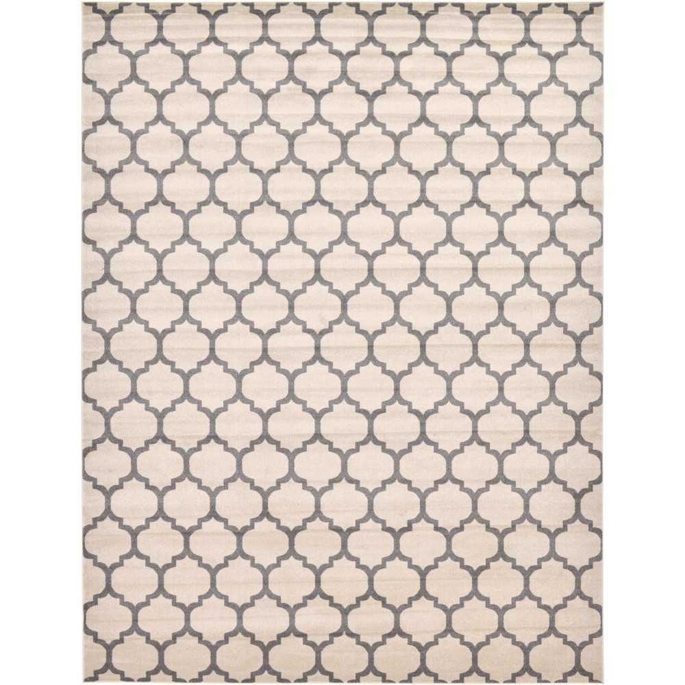 Rug Unique Loom Trellis Beige/Gray Rectangular 12' 2 x 16' 0