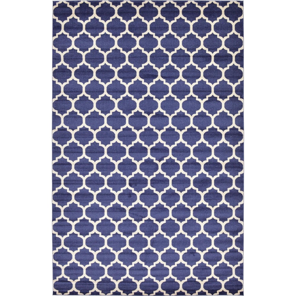 Rug Unique Loom Trellis Navy Blue Rectangular 10' 6 x 16' 5