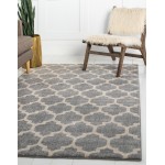 Rug Unique Loom Trellis Light Gray Rectangular 10' 0 x 14' 0