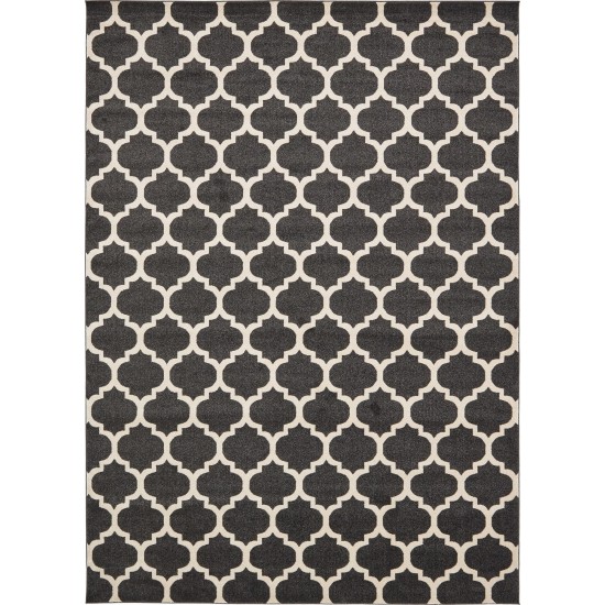 Rug Unique Loom Trellis Black Rectangular 10' 0 x 14' 0