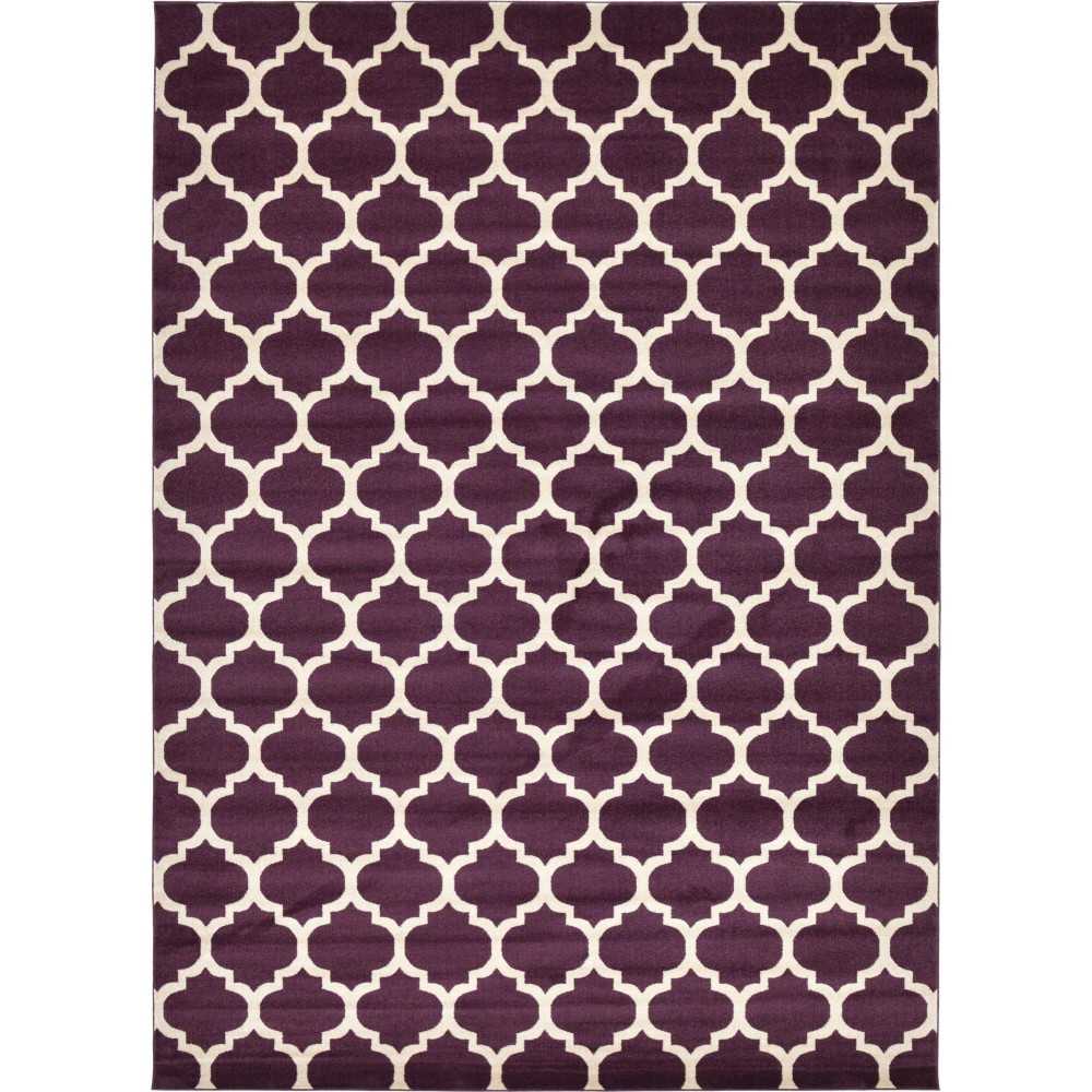 Rug Unique Loom Trellis Dark Purple Rectangular 10' 0 x 14' 0